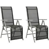 vidaXL Garten-Liegestühle 2 Stk. Textilene und Aluminium Silbern