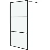 vidaXL Duschwand für Walk-In Dusche Schwarz 100x195 cm ESG Mattiert