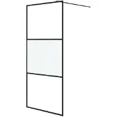 vidaXL Duschwand für Begehbare Dusche Schwarz 90x195cm Halbmatt ESG