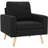 The Living Store Sessel Schwarz Stoff