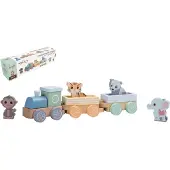 Jouéco Holz-Eisenbahnset Wildies Family mit Tieren - nachhaltiges Spielzeug
