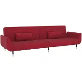 vidaXL Schlafsofa 2-Sitzer mit 2 Kissen Weinrot Samt