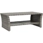 vidaXL Couchtisch Grau 100x50x40 cm Poly Rattan