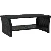 vidaXL Couchtisch Schwarz 100x50x40 cm Poly Rattan