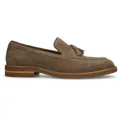 Manfield Beigefarbene Veloursleder-Loafer | Größe 43