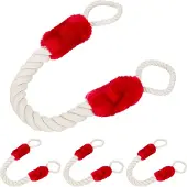 Relaxdays 4 x Türkordel Klemmschutz rot Creme,Rot