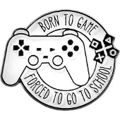 JTI Brosche, Metall - Born to Game