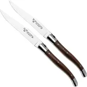 Laguiole En Aubrac 22C99MORIH, 2-teiliges Steakmesserset, violettes Hartholz