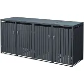 ML-Design Mülltonnenbox 4er für 4 Tonnen, 240L 264x80x120 cm Anthrazit, Stahl, wetterfest/abschließbar
