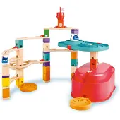Hape Kugelbahn-Bausatz "Quadrilla, Baukasten Behälter Set", bunt, Kugelbahnen, Kinder, Holz, Kunststoff, Kugelbahn-Bausatz