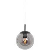 Steinhauer Pendelleuchte Bollique 1-flammig Schwarz Matt/ Rauchglas 20x20cm