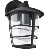 Eglo ALORIA, Wandbeleuchtung für den Außenbereich, Schwarz, Aluminium, Kunststoff, IP44, Eingang, Garten, Terrasse, E27