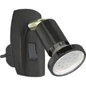 Eglo Steckdosen-Wandlampe Parrini Schalter – Schwarz/Messing