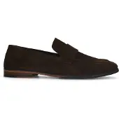Manfield Braune Veloursleder-Loafer | Größe 47