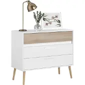 You do it Aalborg Kommode mit 3 Schubladen – Weiß – Skandinavischer Stil 90,8 x 40 x 77,5