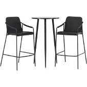 Ebuy24 Plaza Barmöbelsett Bartisch schwarz und 2 Tvist Barhocker schwarz.