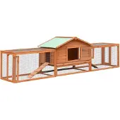 vidaXL Kaninchenstall 310x70x87 cm Kiefernholz & Tannenholz