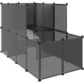 vidaXL Kleintierkäfig Schwarz 142x74x93 cm PP und Stahl