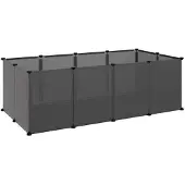 vidaXL Kleintierkäfig Schwarz 144x74x46,5 cm PP und Stahl