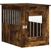 vidaXL Hundekäfig im Möbelstil Räuchereiche 55x75x65 cm Holzwerkstoff