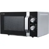 Sharp R-204SA, Arbeitsplatte, Grill-Mikrowelle, 20 l, 800 W, Drehregler, Schwarz, Grau, Edelstahl