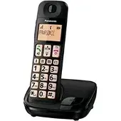 Panasonic KX-TGE110, DECT-Telefon, Kabelloses Mobilteil, Freisprecheinrichtung, 50 Eintragungen, Anrufer-Identifikation, Schwarz
