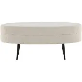 Venture Home | Fußhocker Penelope aus Teddystoff Weiß Teddystoff 100x41x40 cm | NADUVI