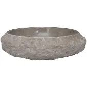 vidaXL Waschbecken Grau Ø40x12 cm Marmor