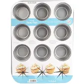 Kitchencraft Tablett de 12 Cupcake-Löcher de Kohlenstoffstahl, 35 x 28,5 x 3 cm