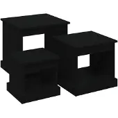 vidaXL Couchtische 3 Stk. Schwarz Holzwerkstoff