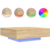 vidaXL Couchtisch mit LED-Leuchten Sonoma-Eiche 100x100x31 cm