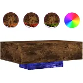 vidaXL Couchtisch mit LED-Leuchten Räuchereiche 85x55x31 cm