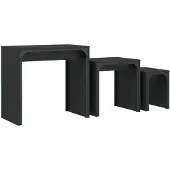 vidaXL Satztische 3 Stk. Schwarz Holzwerkstoff