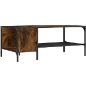 vidaXL Couchtisch mit Regal Räuchereiche 100x51x40 cm Holzwerkstoff