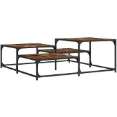 DKD Home Decor Couchtisch Räuchereiche 107x107x40 cm Holzwerkstoff