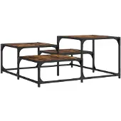 vidaXL Couchtisch Räuchereiche 87,5x87,5x40 cm Holzwerkstoff