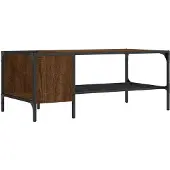 vidaXL Couchtisch mit Regal Braun Eichen-Optik 100x51x40 cm