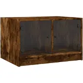 vidaXL Couchtisch mit Glastüren Räuchereiche 68x50x42 cm