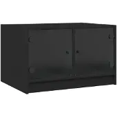 vidaXL Couchtisch mit Glastüren Schwarz 68x50x42 cm