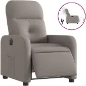 vidaXL Relaxsessel Elektrisch Taupe Stoff