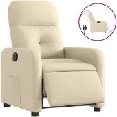 vidaXL Relaxsessel Elektrisch Creme Stoff