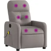 vidaXL Massagesessel Taupe Stoff