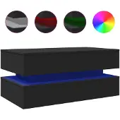 vidaXL Couchtisch mit LED-Leuchten Schwarz 90x50x40 cm