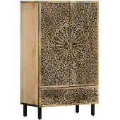 vidaXL Highboard 60x33x100 cm Massivholz Mango