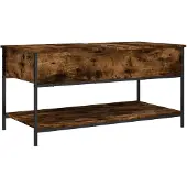 vidaXL Couchtisch Räuchereiche 100x50x50 cm Holzwerkstoff und Metall