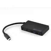 Cadorabo 4-Port USB 3.0 Multischnittstelle USB Hub Plug&Play USB-C Stecker Power Supply Laptops Tablets Schwarz