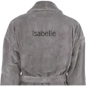 Yoursurprise Bademantel mit Namen - Damen - Grau (S/M)
