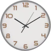 House Nordic | Wanduhr Greenwich Grau Kunststoff 4.5x35x35 cm | NADUVI