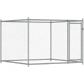 vidaXL Hundezwinger mit Tür Grau 2x2x1,5 m Verzinkter Stahl