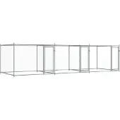 vidaXL Hundezwinger mit Türen Grau 6x2x1,5 m Verzinkter Stahl